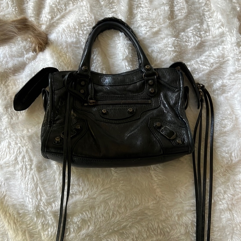 Balenciaga mini city bag w/crossbody strap